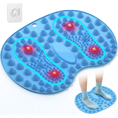 Foot Massage Mat, Big Foot Reflexology Mat with Magnetic Therapy, Foot-Shaped Acupressure Mat for Feet Relaxation, Under Desk Mat Pressure Point Mat for Pain, Fatigue and Stress Relief
