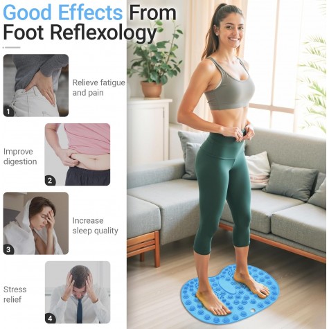 Foot Massage Mat, Big Foot Reflexology Mat with Magnetic Therapy, Foot-Shaped Acupressure Mat for Feet Relaxation, Under Desk Mat Pressure Point Mat for Pain, Fatigue and Stress Relief