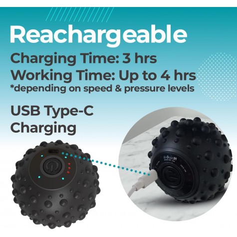 Vibrating Foot Massage Ball for Plantar Fasciitis Relief, Portable Deep Tissue Muscle Massager, Foot Arch and Heel Pain, Rechargeable Ball Massager for Deep Tissue Trigger Point Therapy