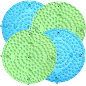 4 Pack Foot Massager Mat Foot Reflexology Pad with Magnetic Relaxation Massage Feet Pressure Point Pad Anti Fatigue Walk Stone Acupoint Mat Particle Portable Massage Tool (Blue and Green)