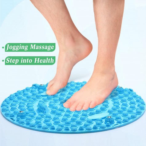 4 Pack Foot Massager Mat Foot Reflexology Pad with Magnetic Relaxation Massage Feet Pressure Point Pad Anti Fatigue Walk Stone Acupoint Mat Particle Portable Massage Tool (Blue and Green)