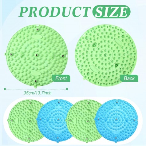 4 Pack Foot Massager Mat Foot Reflexology Pad with Magnetic Relaxation Massage Feet Pressure Point Pad Anti Fatigue Walk Stone Acupoint Mat Particle Portable Massage Tool (Blue and Green)