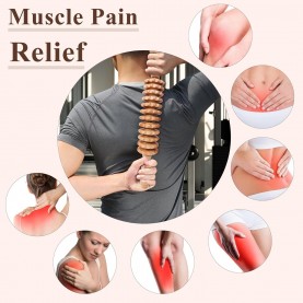 Wood Massage Roller Wood Therapy Massage Tools Body Roller Cellulite Roller Fascia Blaster Muscle Roller Wooden Massager for Lymphatic Drainage, Maderoterapia, Pain Relief