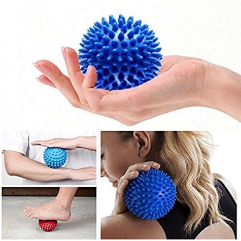 Pack of 2 Spiky Hard Massage Balls - Foot Arch Trainer Plantar Fasciitis, Muscle Massager Ball Exercise